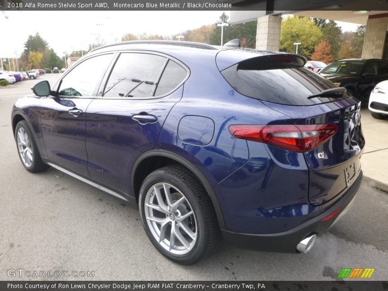 Montecarlo Blue Metallic / Black/Chocolate 2018 Alfa Romeo Stelvio Sport AWD