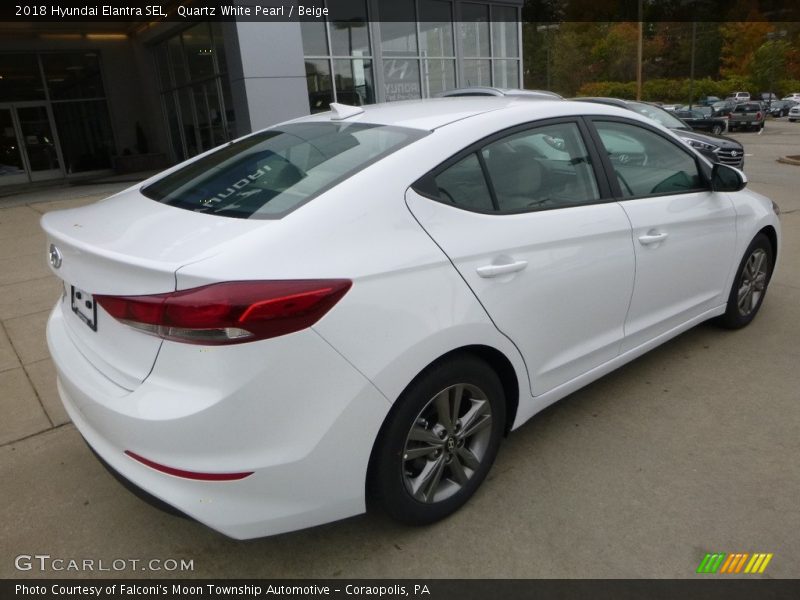 Quartz White Pearl / Beige 2018 Hyundai Elantra SEL