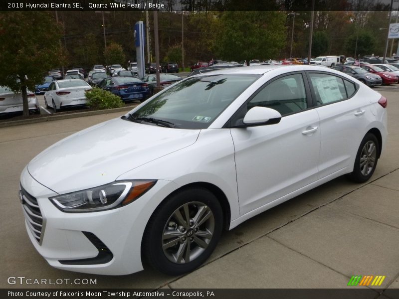 Quartz White Pearl / Beige 2018 Hyundai Elantra SEL