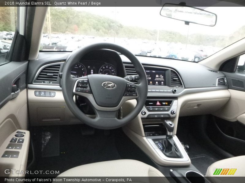 Quartz White Pearl / Beige 2018 Hyundai Elantra SEL