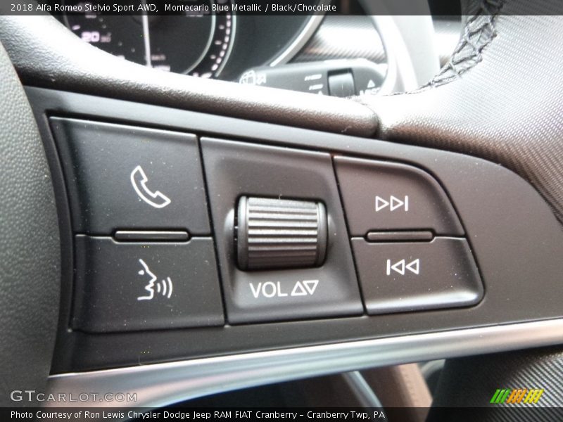 Montecarlo Blue Metallic / Black/Chocolate 2018 Alfa Romeo Stelvio Sport AWD