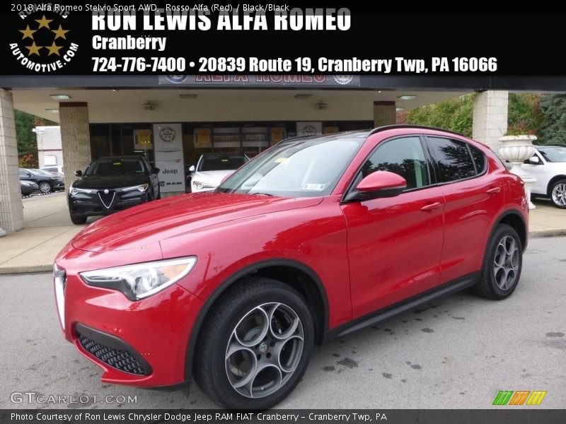 Rosso Alfa (Red) / Black/Black 2018 Alfa Romeo Stelvio Sport AWD
