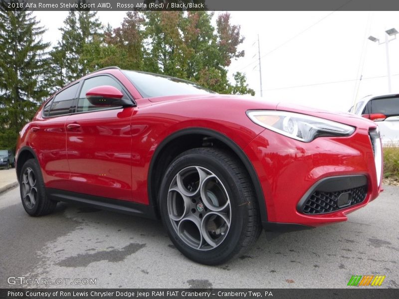 Rosso Alfa (Red) / Black/Black 2018 Alfa Romeo Stelvio Sport AWD