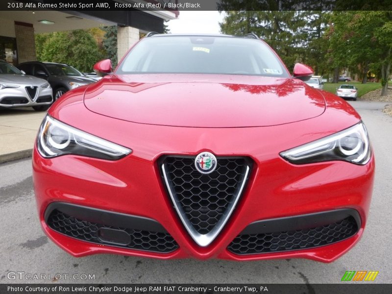 Rosso Alfa (Red) / Black/Black 2018 Alfa Romeo Stelvio Sport AWD