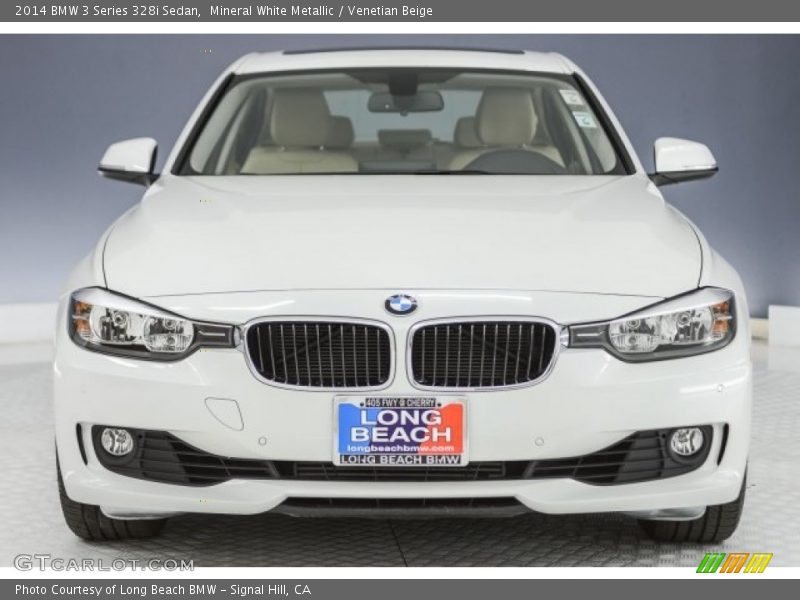 Mineral White Metallic / Venetian Beige 2014 BMW 3 Series 328i Sedan
