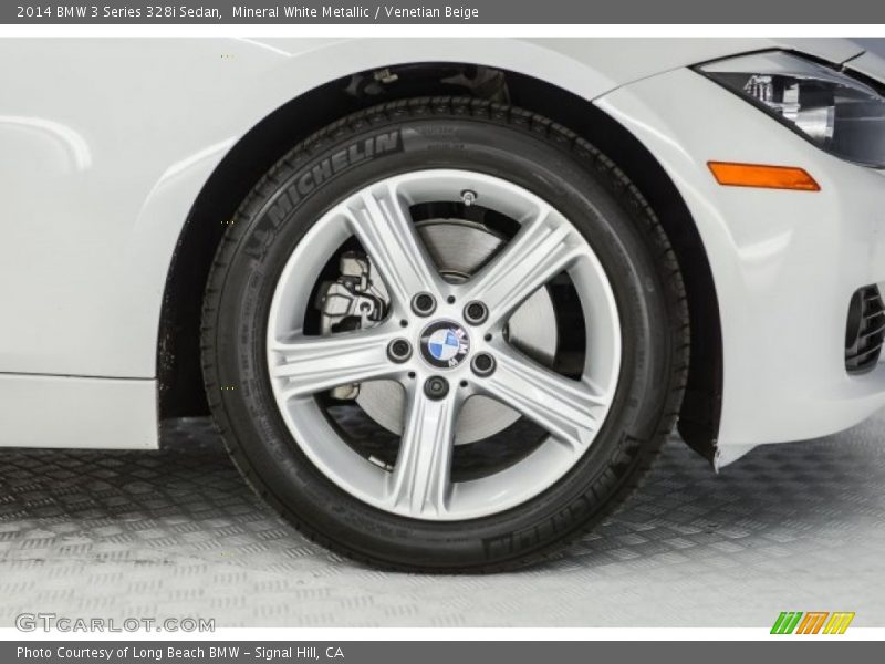Mineral White Metallic / Venetian Beige 2014 BMW 3 Series 328i Sedan