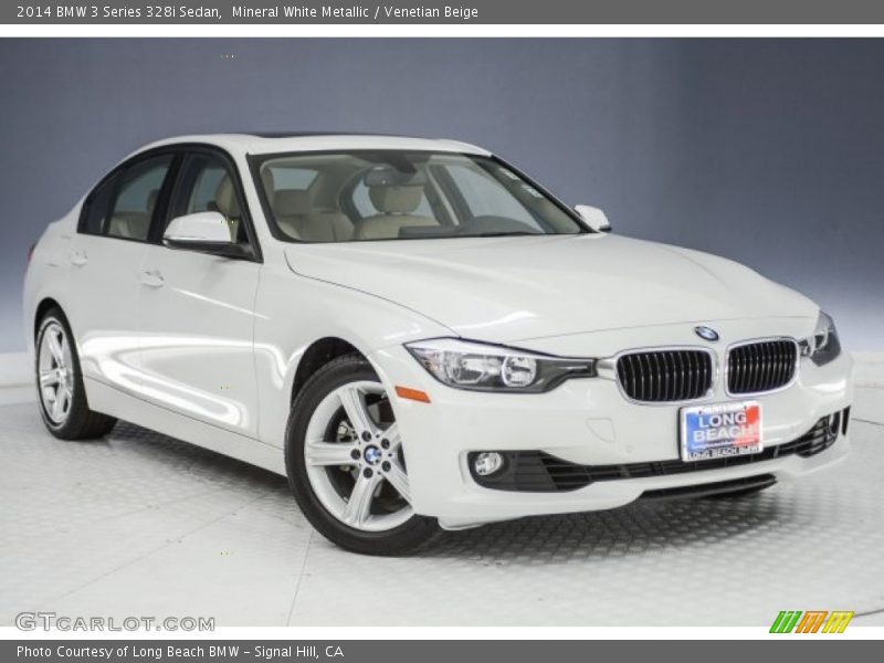 Mineral White Metallic / Venetian Beige 2014 BMW 3 Series 328i Sedan