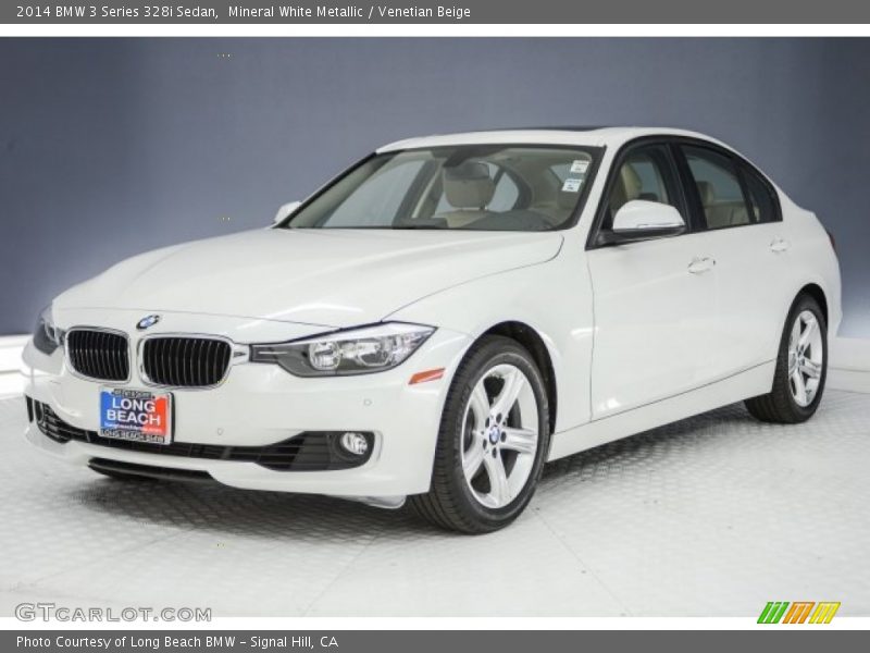 Mineral White Metallic / Venetian Beige 2014 BMW 3 Series 328i Sedan