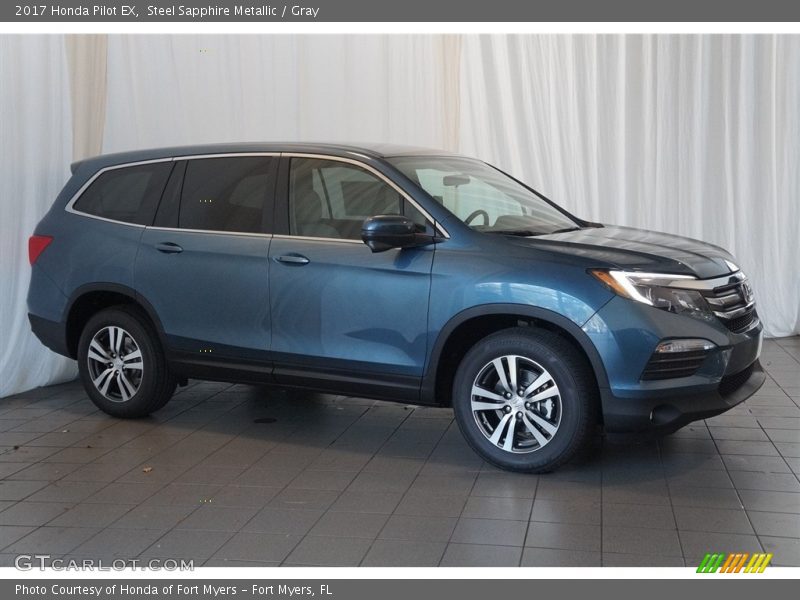 Steel Sapphire Metallic / Gray 2017 Honda Pilot EX