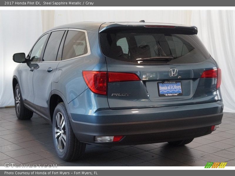 Steel Sapphire Metallic / Gray 2017 Honda Pilot EX