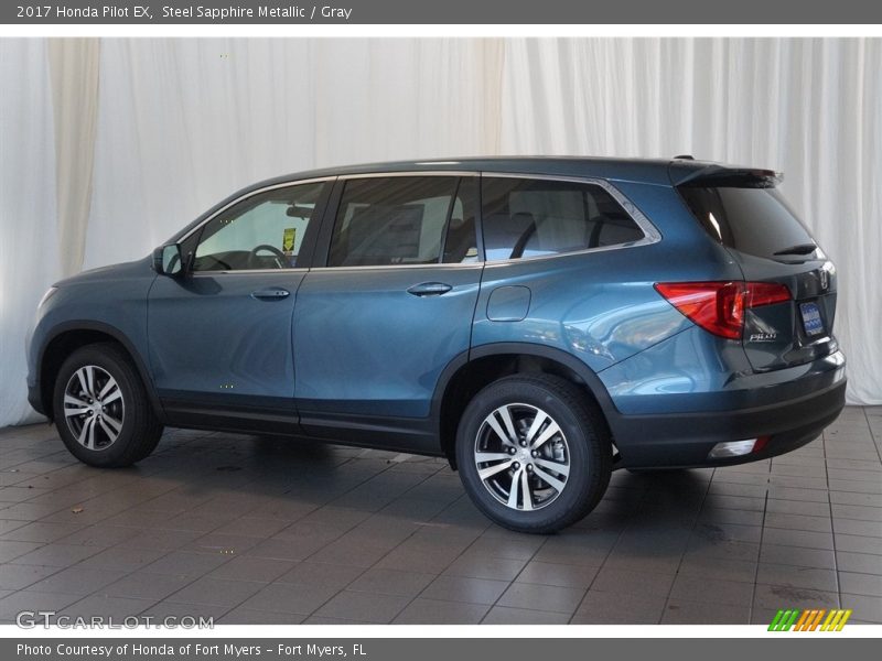 Steel Sapphire Metallic / Gray 2017 Honda Pilot EX