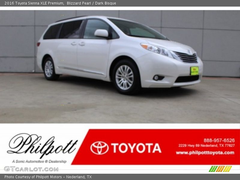 Blizzard Pearl / Dark Bisque 2016 Toyota Sienna XLE Premium
