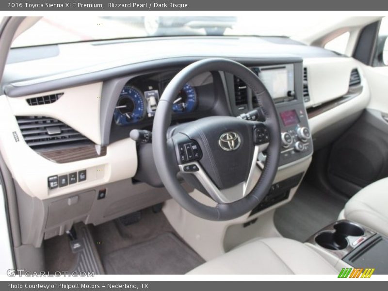 Blizzard Pearl / Dark Bisque 2016 Toyota Sienna XLE Premium
