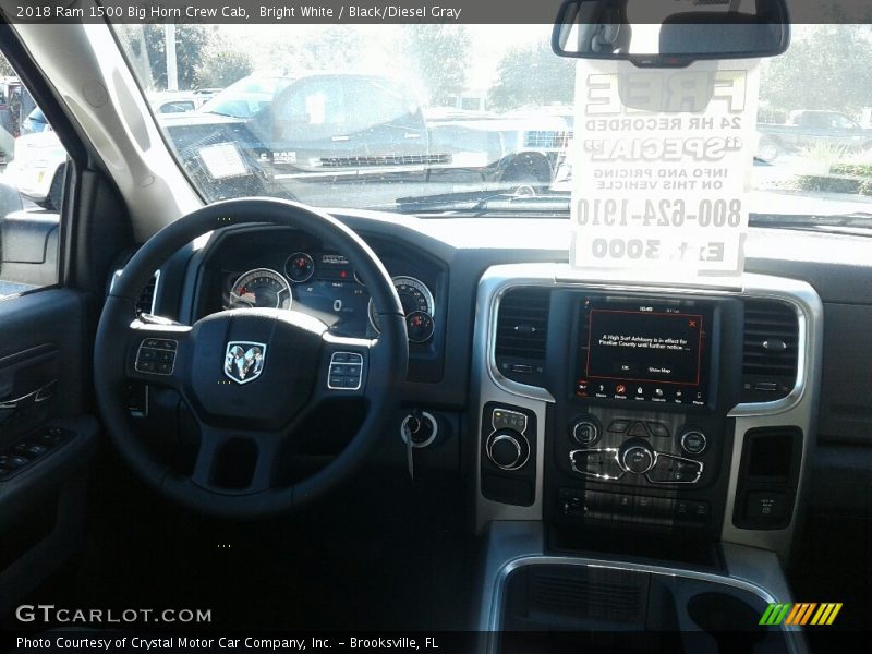 Bright White / Black/Diesel Gray 2018 Ram 1500 Big Horn Crew Cab