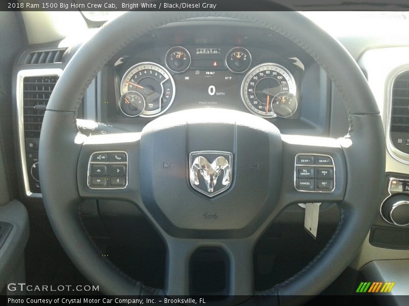 Bright White / Black/Diesel Gray 2018 Ram 1500 Big Horn Crew Cab