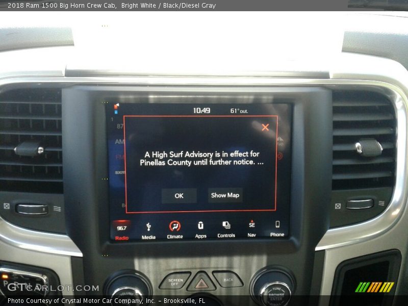 Bright White / Black/Diesel Gray 2018 Ram 1500 Big Horn Crew Cab