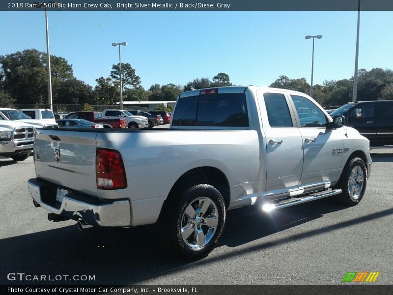 Bright Silver Metallic / Black/Diesel Gray 2018 Ram 1500 Big Horn Crew Cab