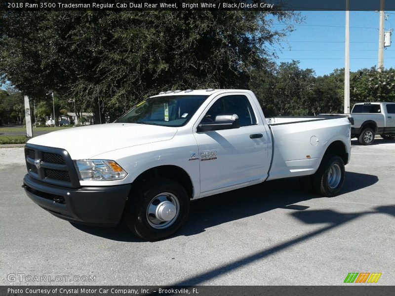 Bright White / Black/Diesel Gray 2018 Ram 3500 Tradesman Regular Cab Dual Rear Wheel