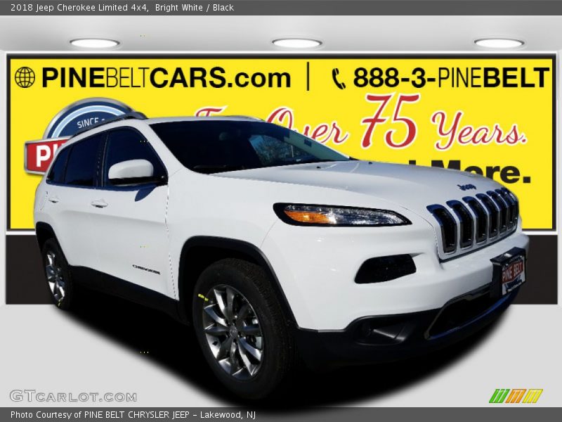 Bright White / Black 2018 Jeep Cherokee Limited 4x4
