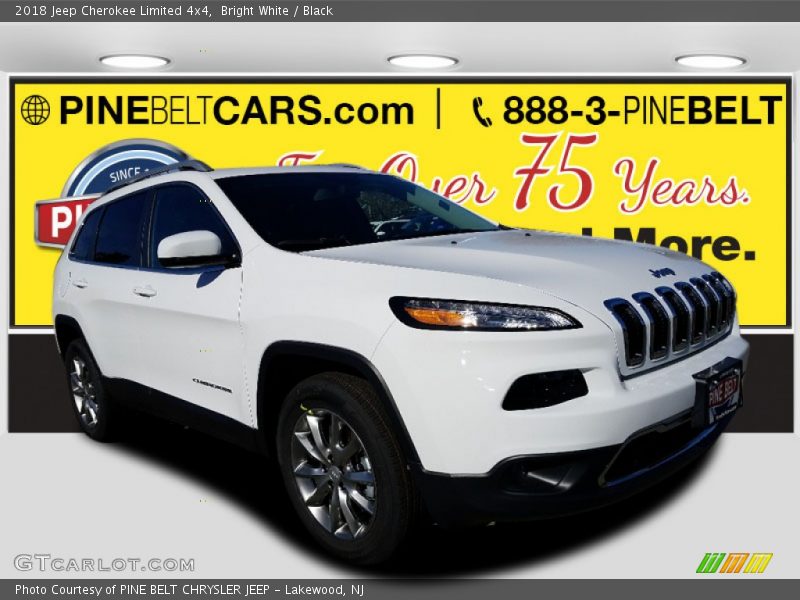 Bright White / Black 2018 Jeep Cherokee Limited 4x4