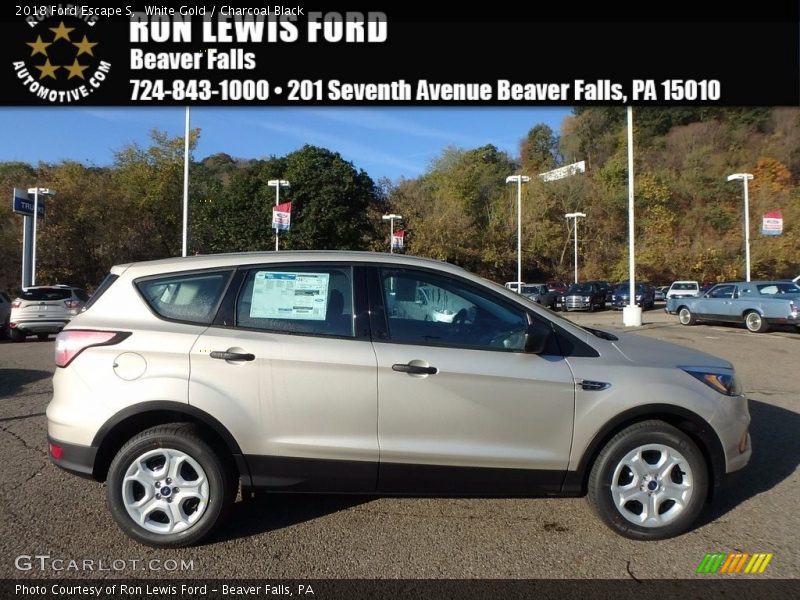 White Gold / Charcoal Black 2018 Ford Escape S