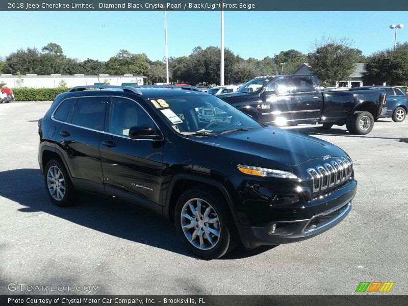 Diamond Black Crystal Pearl / Black/Light Frost Beige 2018 Jeep Cherokee Limited