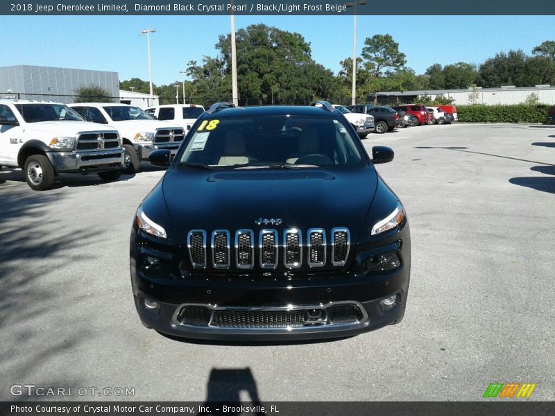Diamond Black Crystal Pearl / Black/Light Frost Beige 2018 Jeep Cherokee Limited