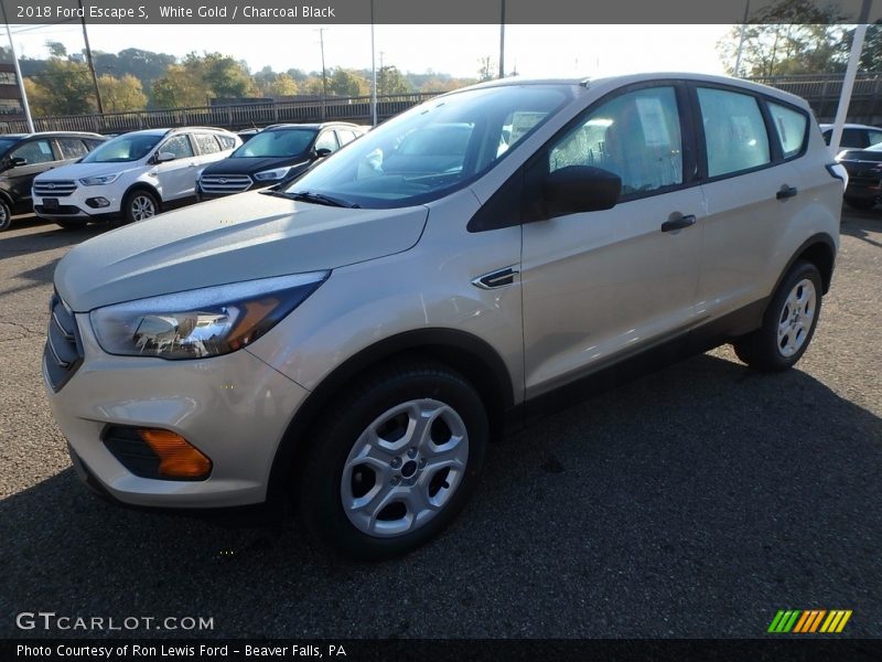 White Gold / Charcoal Black 2018 Ford Escape S