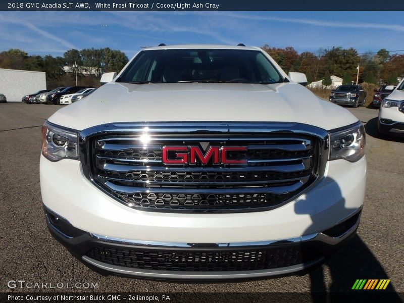 White Frost Tricoat / Cocoa/Light Ash Gray 2018 GMC Acadia SLT AWD