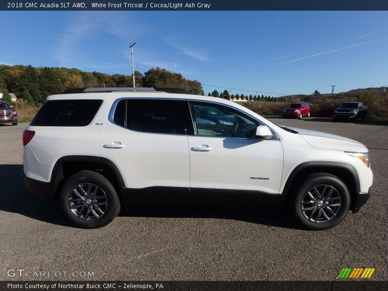 White Frost Tricoat / Cocoa/Light Ash Gray 2018 GMC Acadia SLT AWD