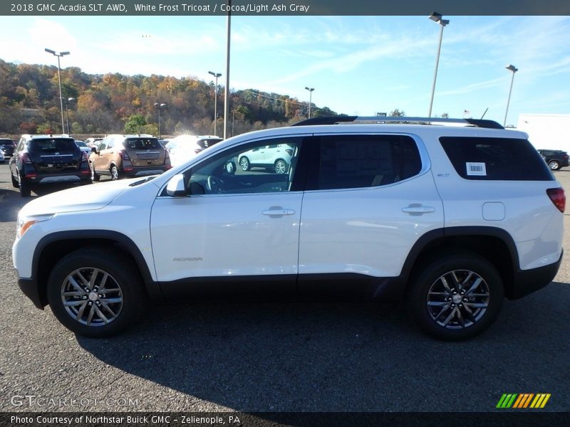 White Frost Tricoat / Cocoa/Light Ash Gray 2018 GMC Acadia SLT AWD