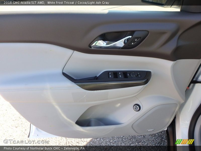 White Frost Tricoat / Cocoa/Light Ash Gray 2018 GMC Acadia SLT AWD