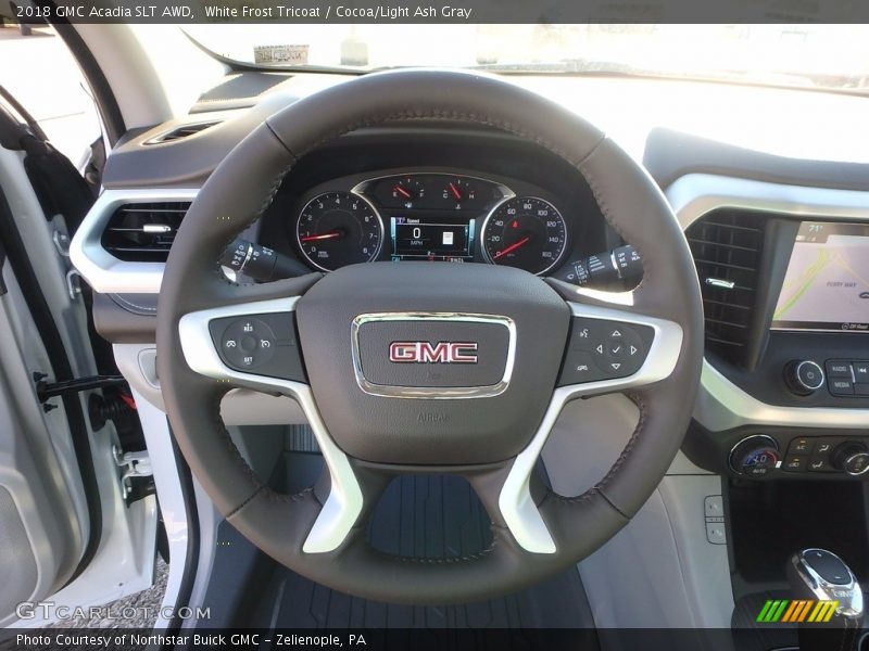 White Frost Tricoat / Cocoa/Light Ash Gray 2018 GMC Acadia SLT AWD