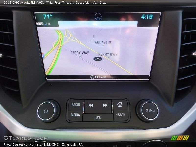 White Frost Tricoat / Cocoa/Light Ash Gray 2018 GMC Acadia SLT AWD
