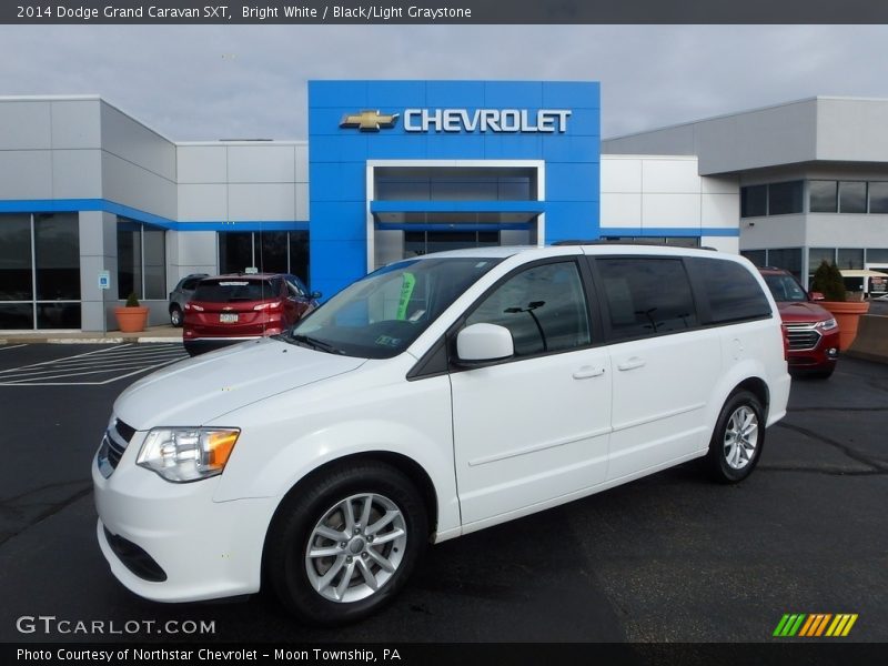Bright White / Black/Light Graystone 2014 Dodge Grand Caravan SXT