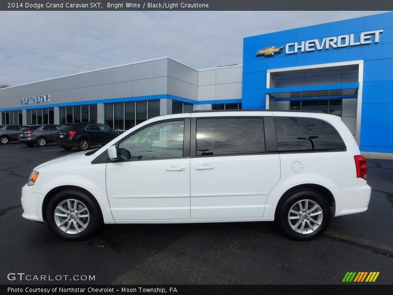 Bright White / Black/Light Graystone 2014 Dodge Grand Caravan SXT