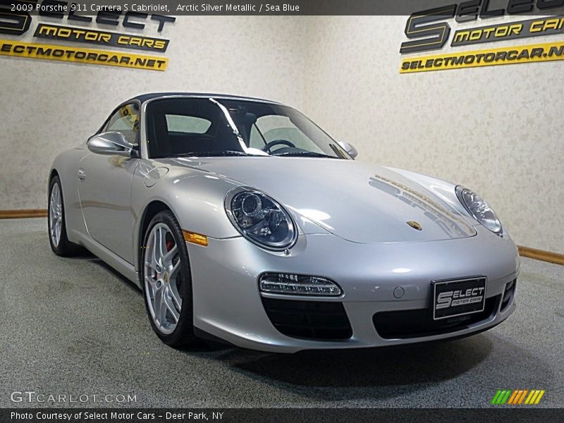 Arctic Silver Metallic / Sea Blue 2009 Porsche 911 Carrera S Cabriolet