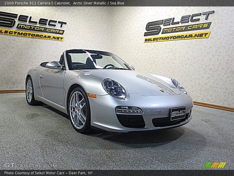 Arctic Silver Metallic / Sea Blue 2009 Porsche 911 Carrera S Cabriolet