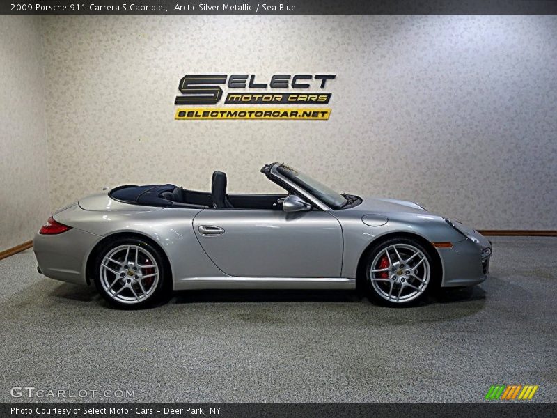 Arctic Silver Metallic / Sea Blue 2009 Porsche 911 Carrera S Cabriolet