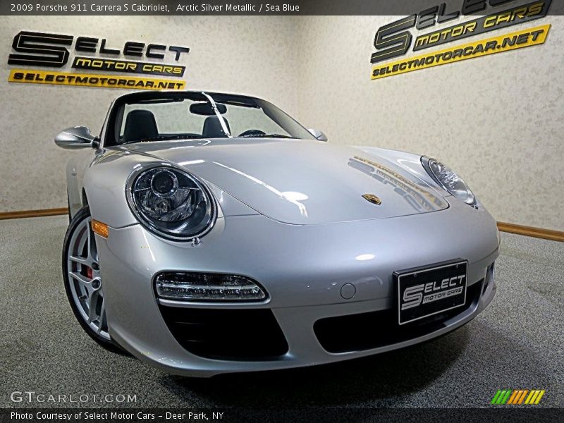 Arctic Silver Metallic / Sea Blue 2009 Porsche 911 Carrera S Cabriolet