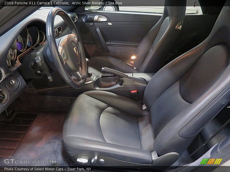 Arctic Silver Metallic / Sea Blue 2009 Porsche 911 Carrera S Cabriolet