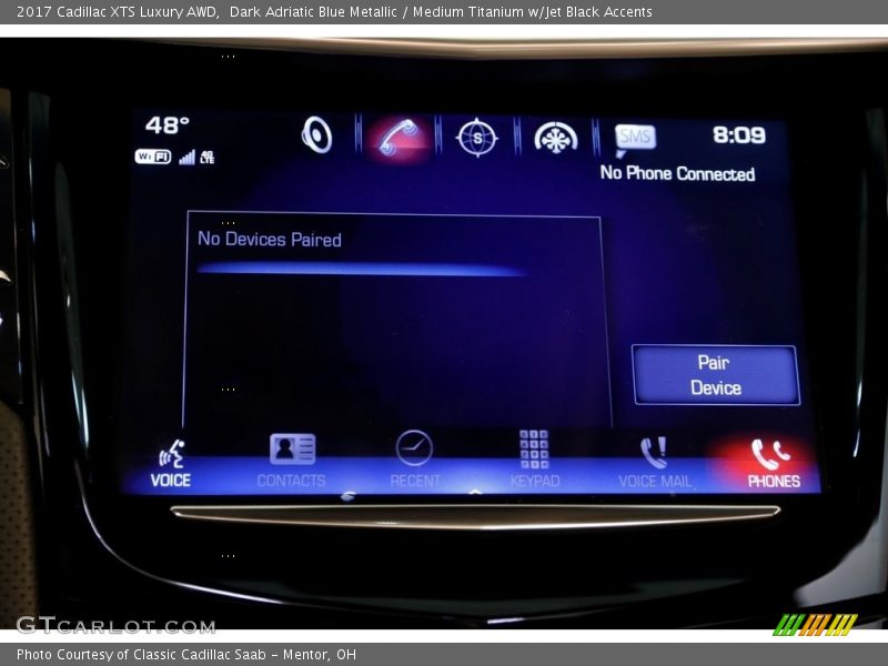 Dark Adriatic Blue Metallic / Medium Titanium w/Jet Black Accents 2017 Cadillac XTS Luxury AWD