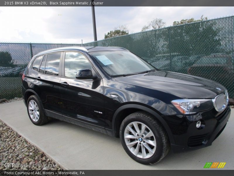Black Sapphire Metallic / Oyster 2015 BMW X3 xDrive28i