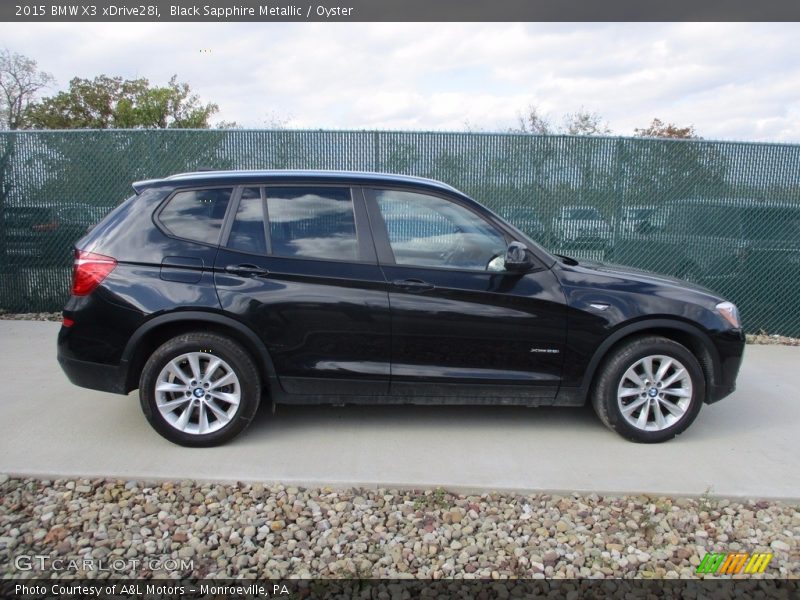 Black Sapphire Metallic / Oyster 2015 BMW X3 xDrive28i