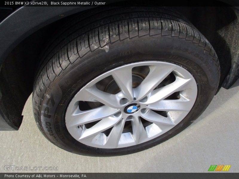 Black Sapphire Metallic / Oyster 2015 BMW X3 xDrive28i