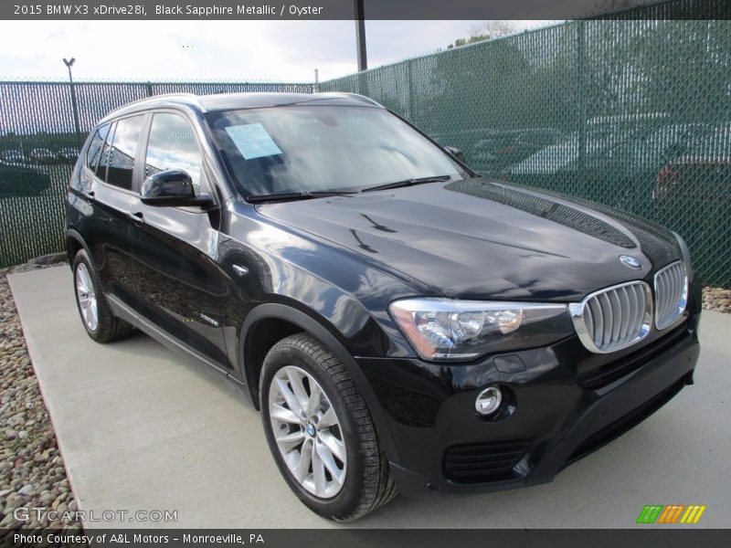 Black Sapphire Metallic / Oyster 2015 BMW X3 xDrive28i