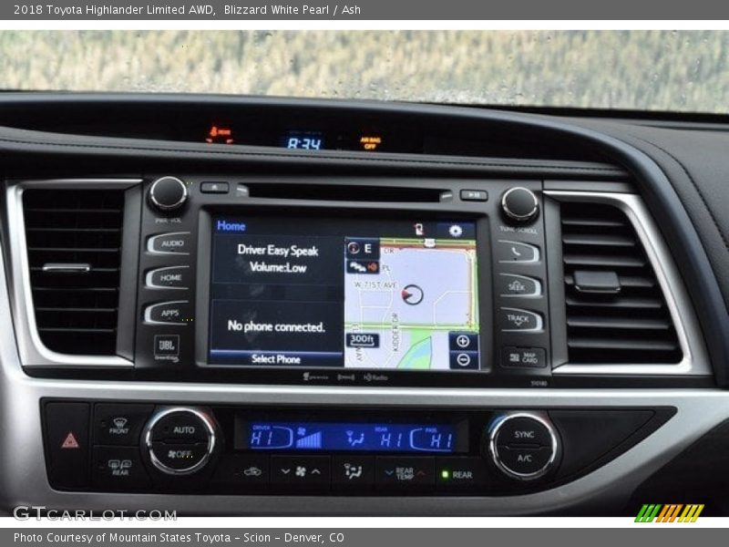 Blizzard White Pearl / Ash 2018 Toyota Highlander Limited AWD