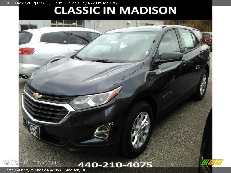 Storm Blue Metallic / Medium Ash Gray 2018 Chevrolet Equinox LS