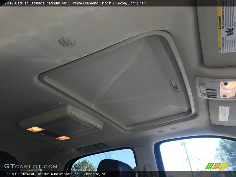 White Diamond Tricoat / Cocoa/Light Linen 2012 Cadillac Escalade Platinum AWD