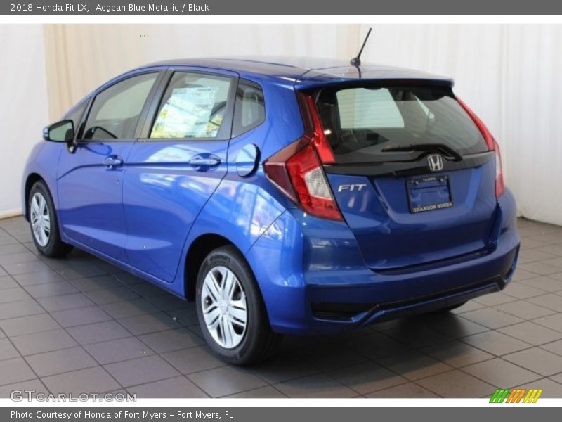 Aegean Blue Metallic / Black 2018 Honda Fit LX